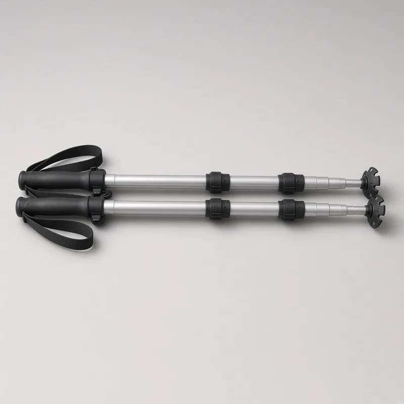 Reference photo of a pair of collapsed aluminum trekking poles