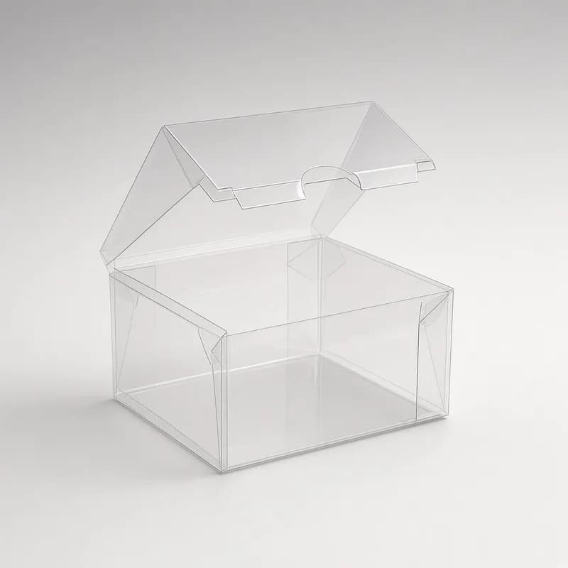 Reference photo of a clear folding plastic gift box