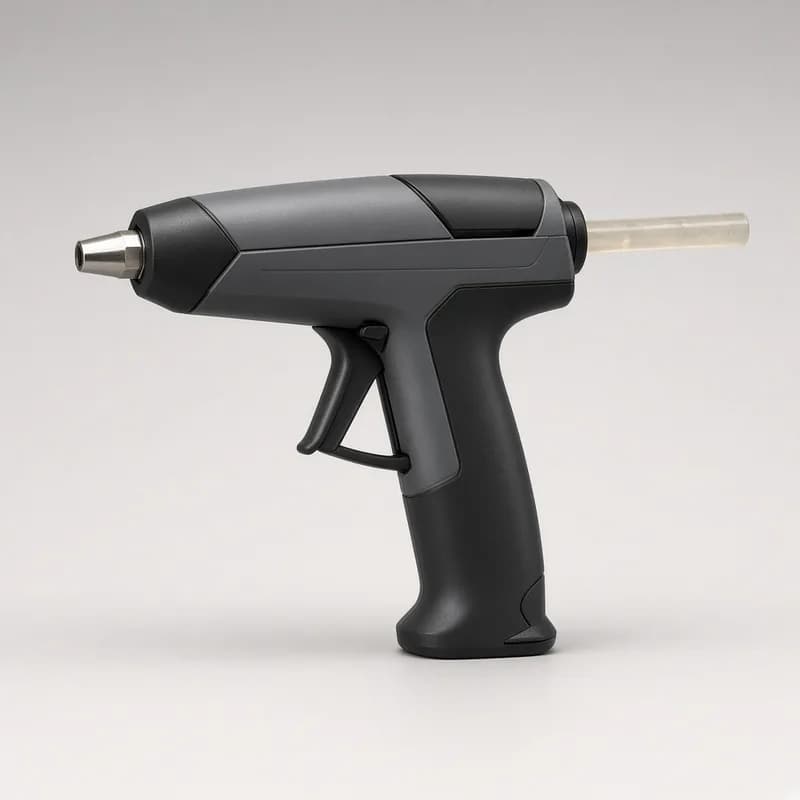Reference photo of a cordless hot glue gun with a glue stick