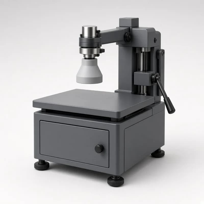 Reference photo of a desktop pad printing machine with an ink cup