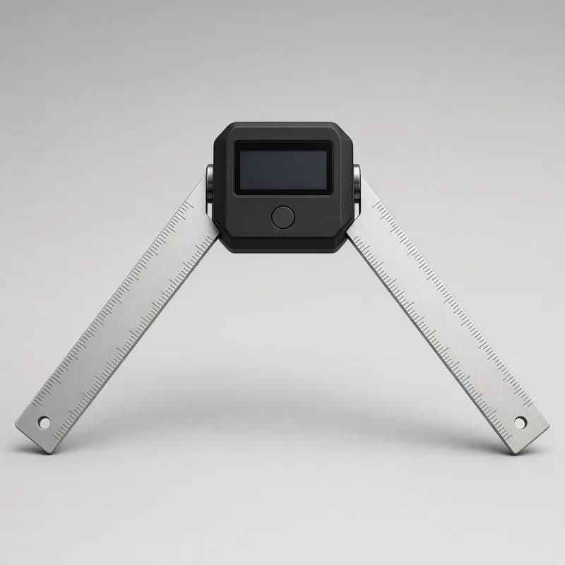 Reference photo of a digital angle finder with two metal arms