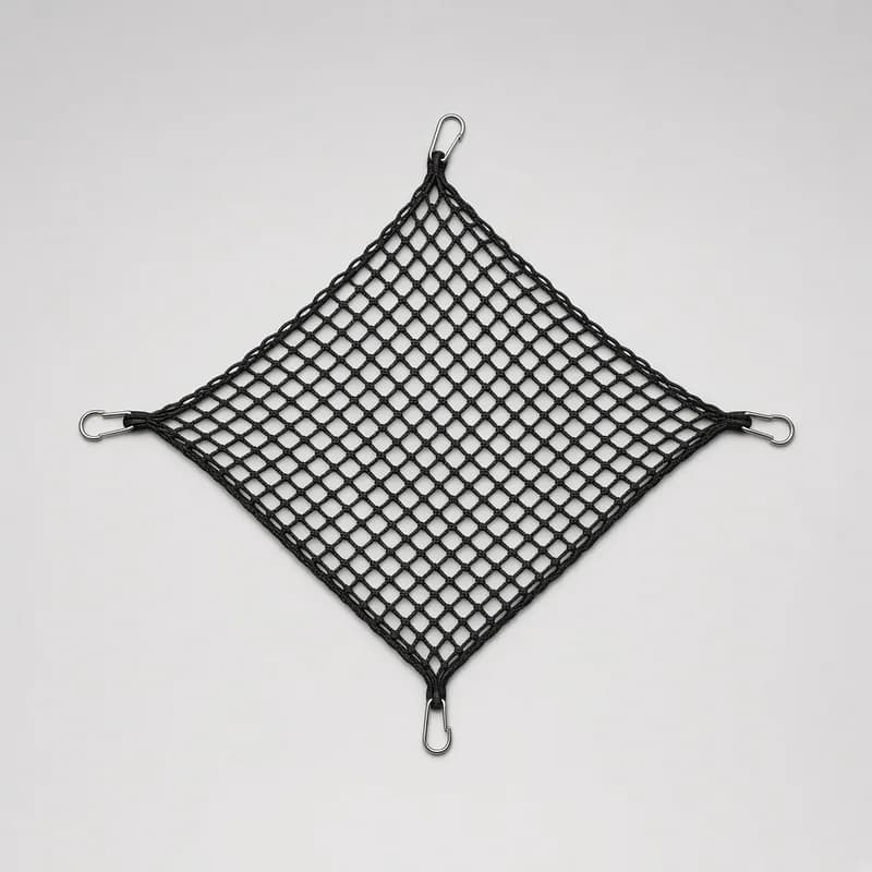 Reference photo of an elastic trunk cargo net with corner hooks