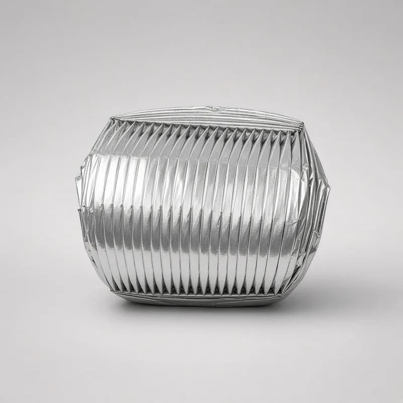 Reference photo of a folded reflective windshield sunshade