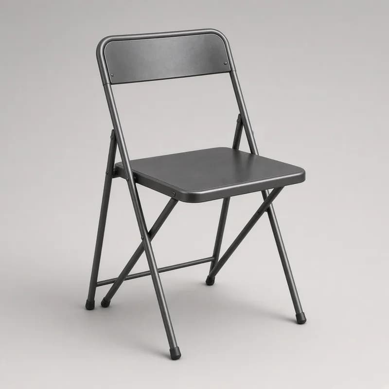 Reference photo of a metal folding dining chair standing open