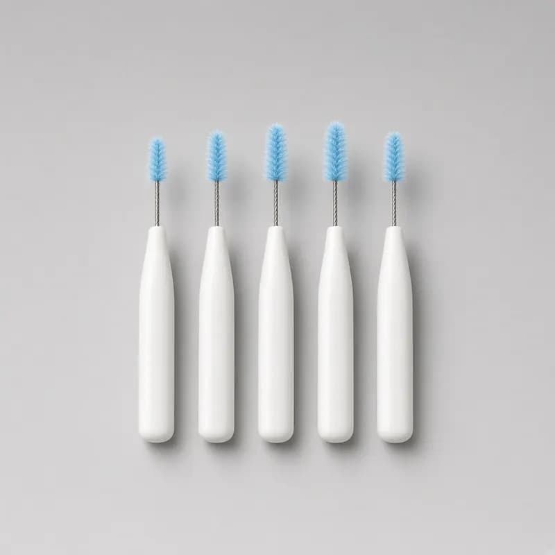 Reference photo of a set of interdental brushes in a small travel case