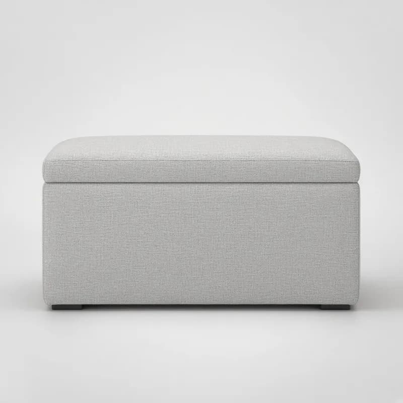 Reference photo of a rectangular storage ottoman with the lid closed