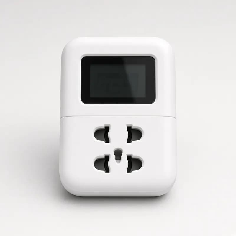 Reference photo of a Wi-Fi smart plug with a small status light
