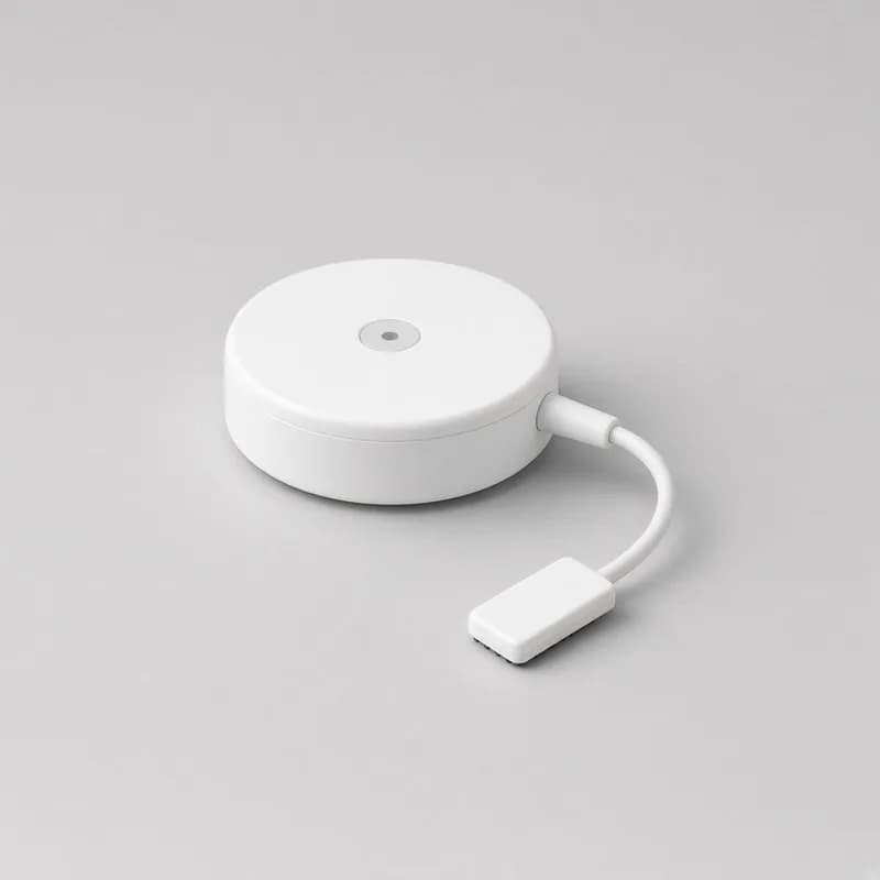 Reference photo of a small water leak sensor with a probe
